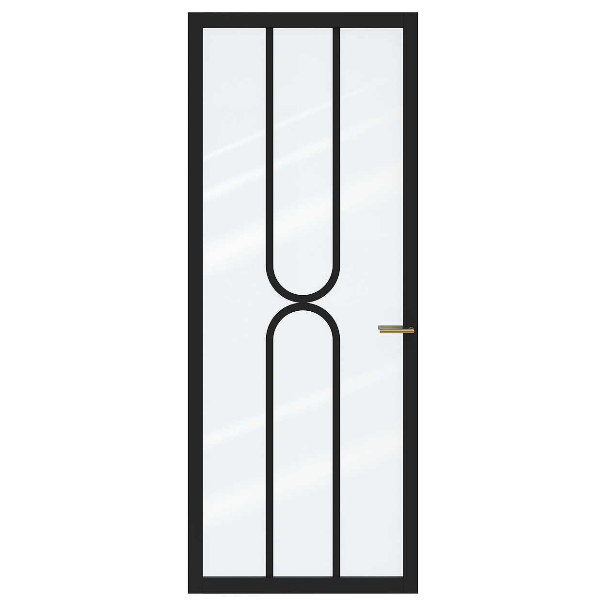 Binnendeur Skantrae SSL 14520 Blank Glas Zwart Gelakt